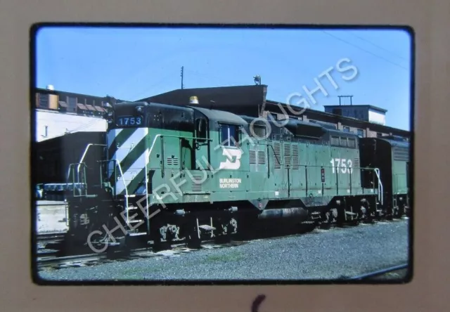 Original '76 Kodachrome Slide BN Burlington Northern 1753 GP9 Spokane, WA  35E48