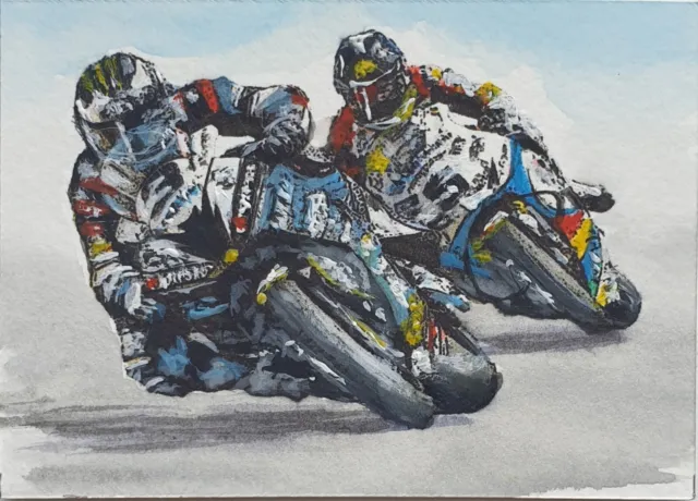 Aceo Handpainted Original,  The Race BSB Signed By The Artist