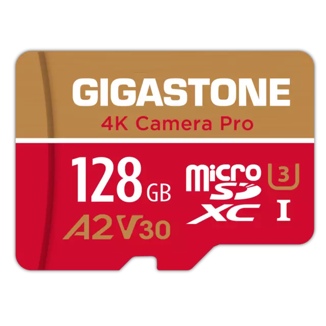 Gigastone 128GB Micro SD Card, GoPro SD Card, 4K UHD Video Recording, A2 V30