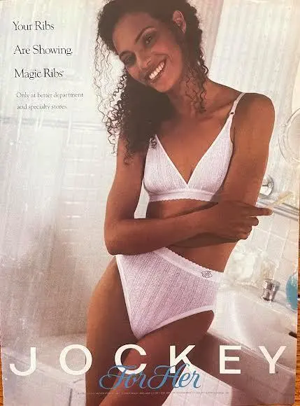 JOCKEY BRA PRINT Ad -Sexy Model Wearing Jockey White Bra