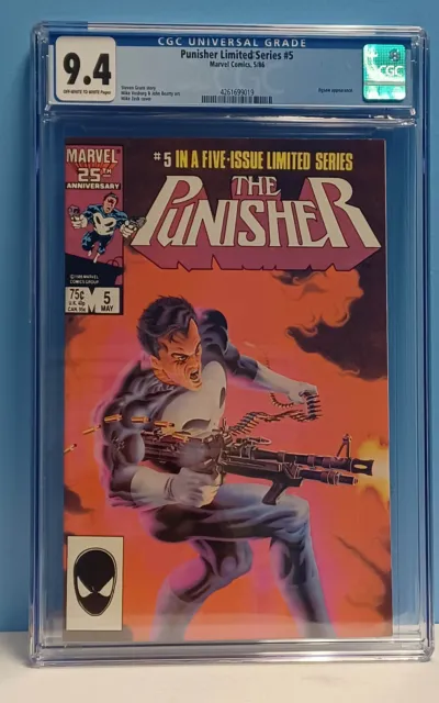 PUNISHER Limited Series #5 (Marvel Comics, 1986) CGC Graded 9.4 ~ White Pages