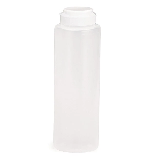TableCraft 2108C-1 Clear 8 Oz. Flip Top Squeeze Bottle - Dozen