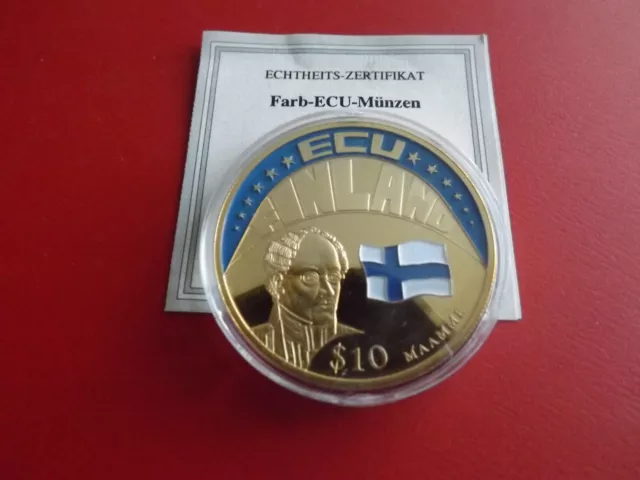*Liberia 10 Dollars 2001 PP * Finnland /ca.40mm (Schub89)