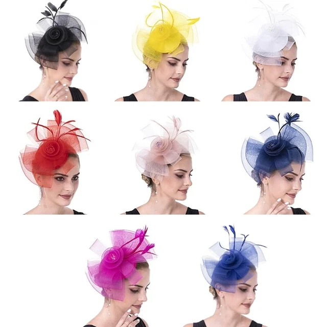 Elegant Fascinators Hat with Veil Pillbox Hat Wedding Headwear Mrs. Maisel