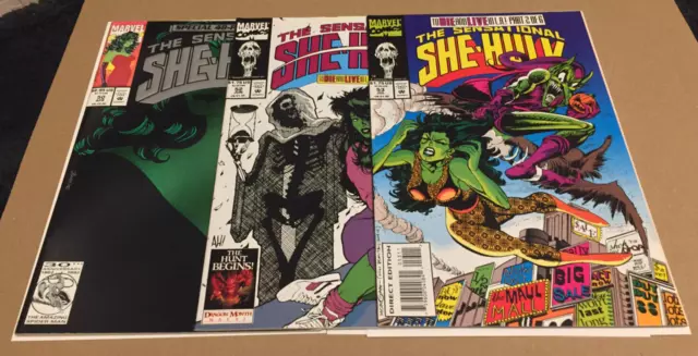 Sensational She-Hulk # 50/52/53 (3) Classic Covers / Byrne Dies - Marvel 1993