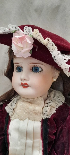 Grande Poupée Vintage Tête Porcelaine – 60 Cm, Corps Chiffon, état Parfait