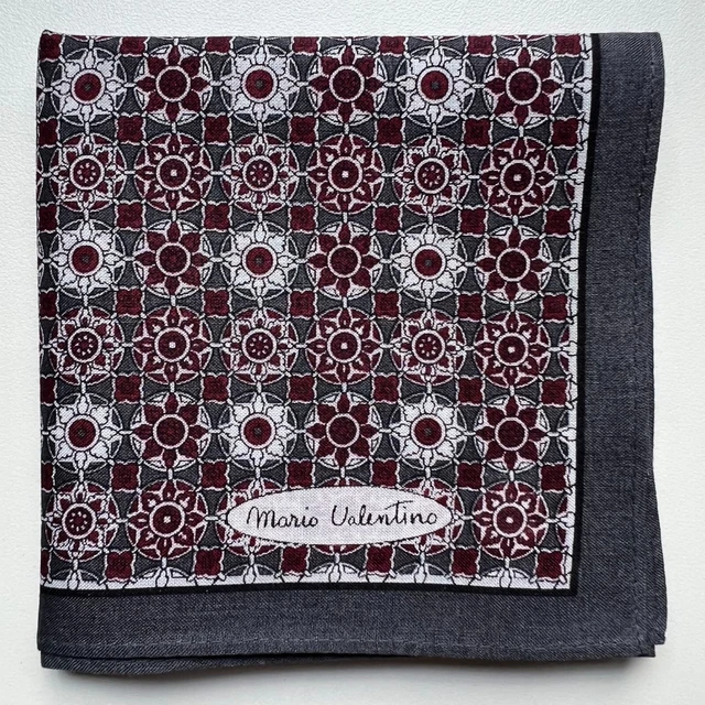 Handkerchief Men's Vintage Art Red Geometric Solid Plain Pocket Square 18"