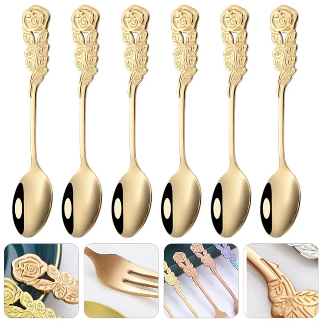 6 piezas cuchara especial cuchara para servir rosa cuchara para agitar cuchara de postre