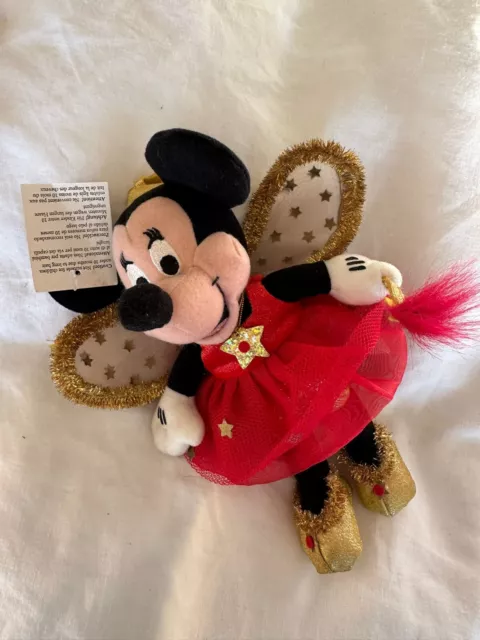 Disney Minnie Mouse Soft Toy Beanie Plush Fairy Minnie 8” Retired Rare Christmas