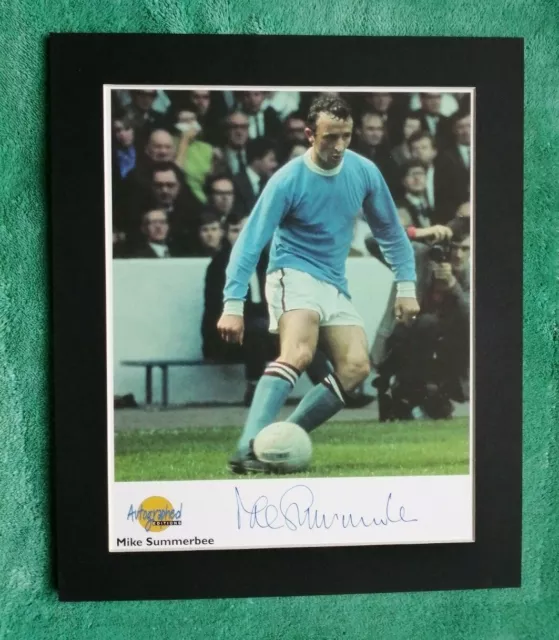 MIKE SUMMERBEE MANCHESTER CITY SIGNED 12x10 MOUNTED AUTOGRAPHED EDITION