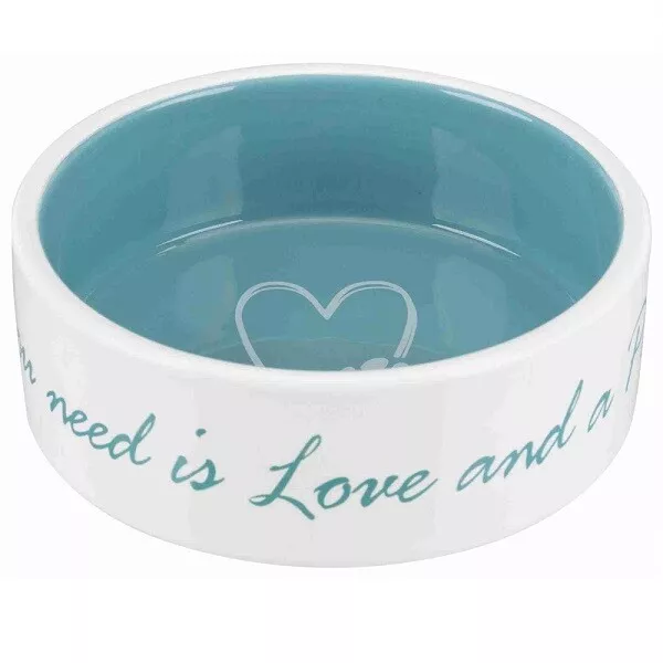 Trixie Ceramic Dog Bowl “All You Need Is Love & A Pet Dog” Dish for Food & Water