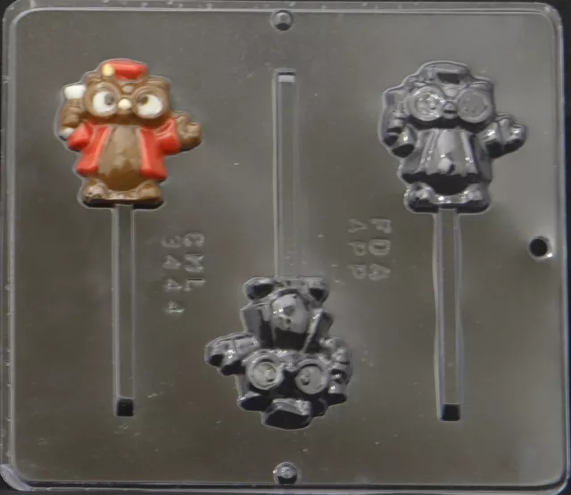 Graduation Owl Lollipop Chocolate Candy Mold  3444 NEW