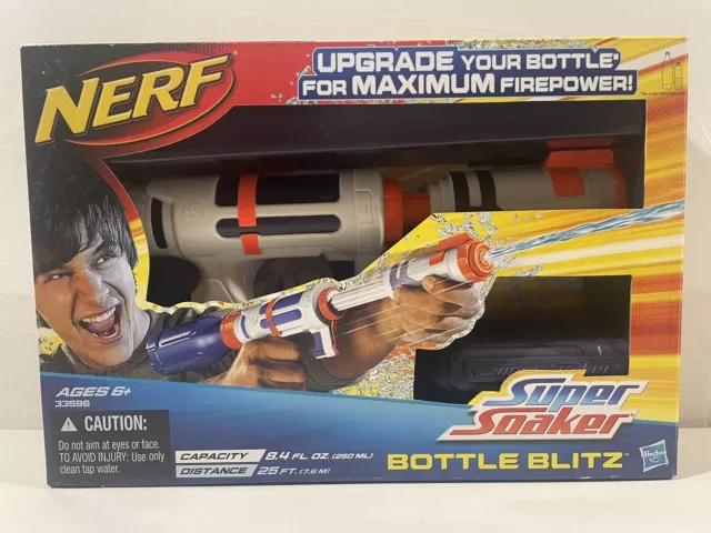 skuffe Onkel eller Mister Skærpe NERF SUPER SOAKER Bottle Blitz Water Gun New In Box $40.00 - PicClick AU