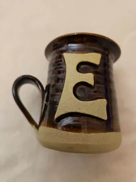 Pretty Ugly Pottery alphabet In Wales Ugly E Mug Brown Small