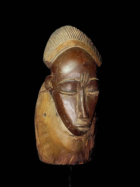 Baoule Maschera africana antiquariato arte tribale Volto vintage Legno...