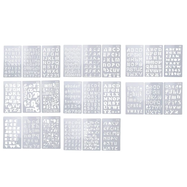24 Fogli Lettera Numero Stencil 4 X 7 Pollici Alfabeto Stencil Plastica per R4Y8