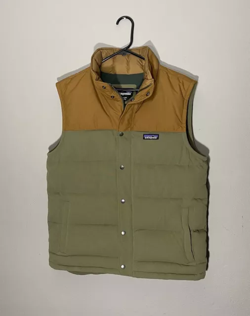 Patagonia Bivy Puffer Vest Full Zip Goose Down Grey Brown Men’s Size Medium M