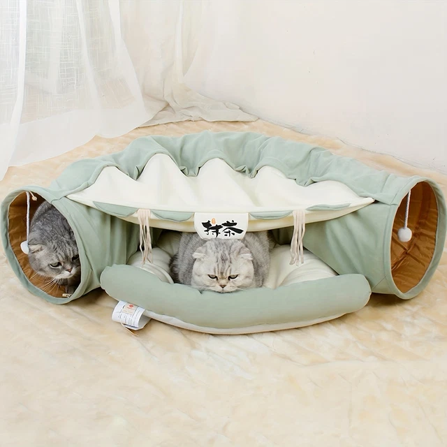Collapsible Cat Tunnel Bed: A Fun, Washable Toy For Indoor Cats Of All Sizes!