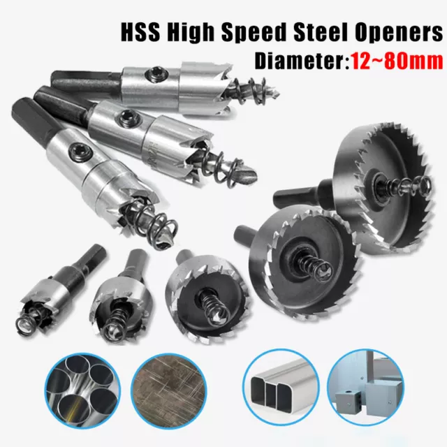 HSS Hole Saw Drill Bits Stainless Steel Metal, Wood Cutter Hole Saw 12 mm-80 mm