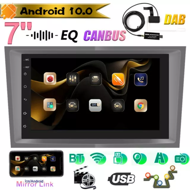 7" Android 10 Autoradio GPS Navi DAB+ für OPEL Astra Zafira Vectra Corsa Signum