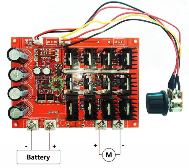 DC 10-50V 60A 3000W Motor Speed Control PWM HHO RC Controller 12V 24V 48V