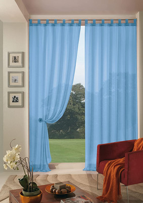 COPPIA TENDA TENDE RIFINITE CON ASOLE ARREDO CASA FINESTRA 140x290cm BLUE 