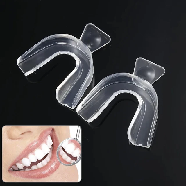 2XSilicone Vassoi Sbiancanti Denti Paradenti Stecca Denti Bianchi Bocca