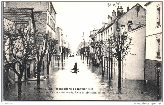 94 ALFORTVILLE - la rue veron (crue 1910)