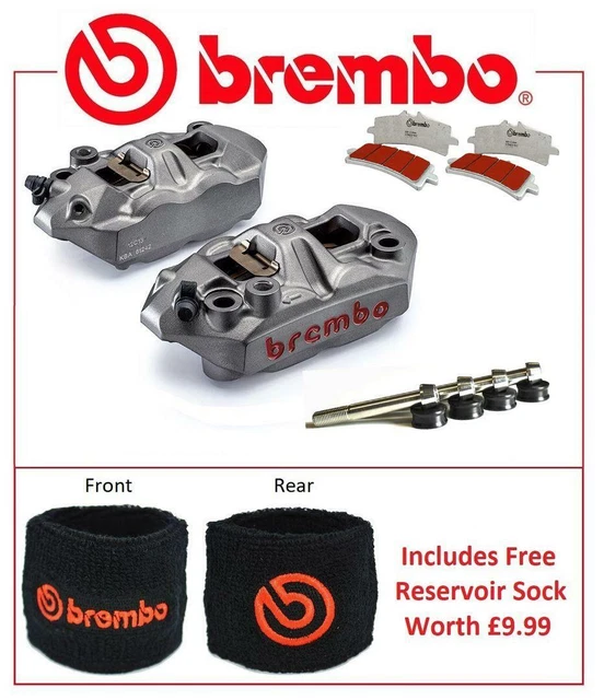 BREMBO M4 FRONT Brake Calipers with SR Pads to Fit Kawasaki ZX10R 2008