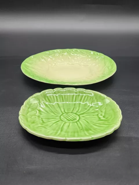 Vintage Shorter And Son Staffordshire Plate Set Of 2 Green England