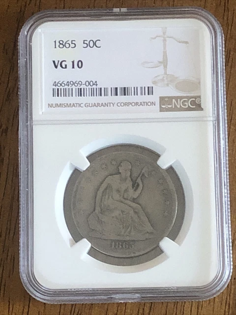 1865 Seated Half- Nice Original- Free Shipping
