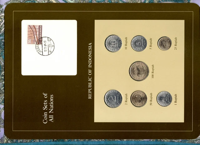 Coin Sets of All Nations Indonesia w/card 1970-1979 UNC 100 Rupiah 1978