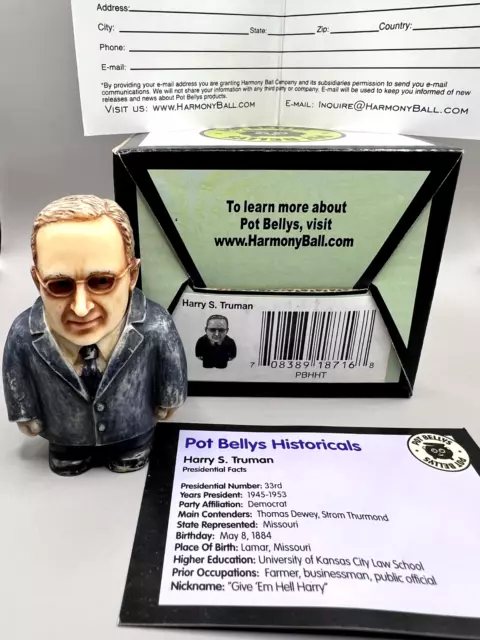 Harmony Kingdom Ball Pot Bellys 'Harry S. Truman' #PBHHT Retired - New In Box