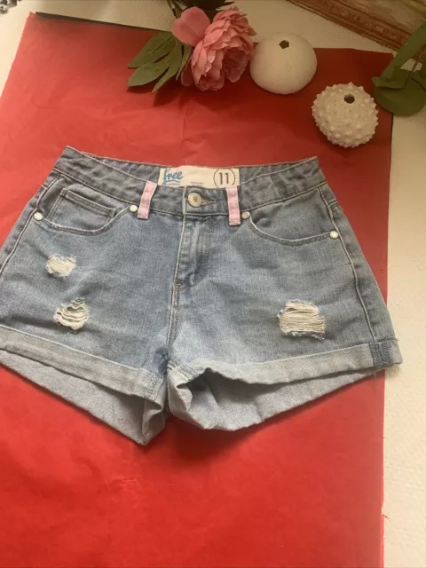 FREE By COTTON ON Costal Beach Girls Teen Youth Blue Denim  Shorts Size 11