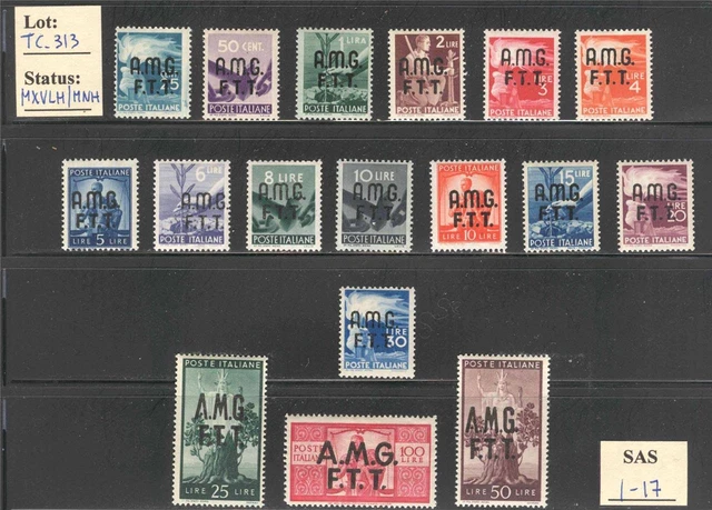 TC_313. TRIESTE. 1947 "DEMOCRATICA" set. Mint and MNH