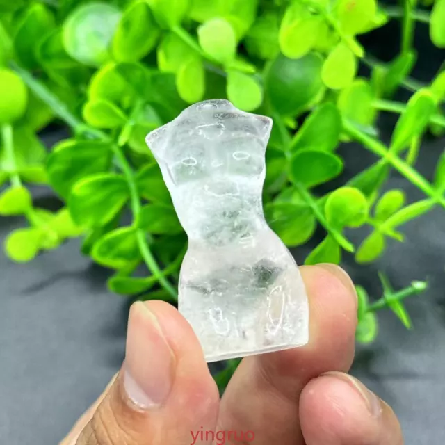 1pc Natural Rock Crystal Quartz female body carved Reiki random 1.5in