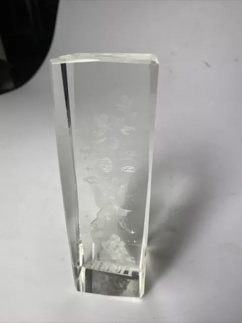 3D Laser  Etched Crystal Glass Cube Paperweight Angelsq2 Etchings