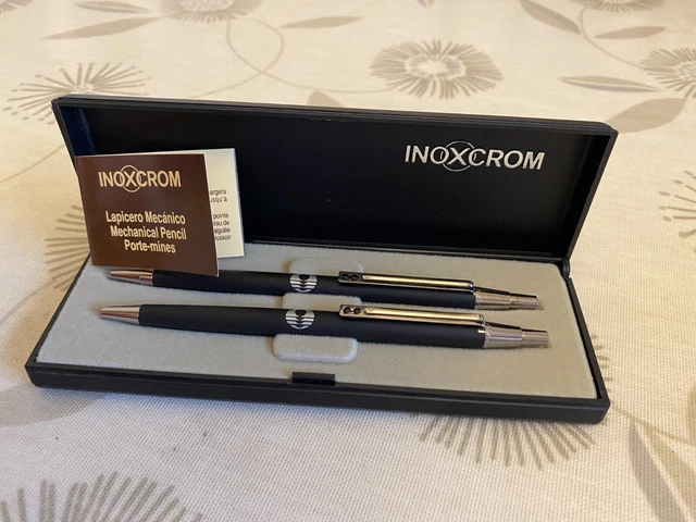 Inoxcrom boxed pen pencil set, vintage advertising item for SOL Hotels