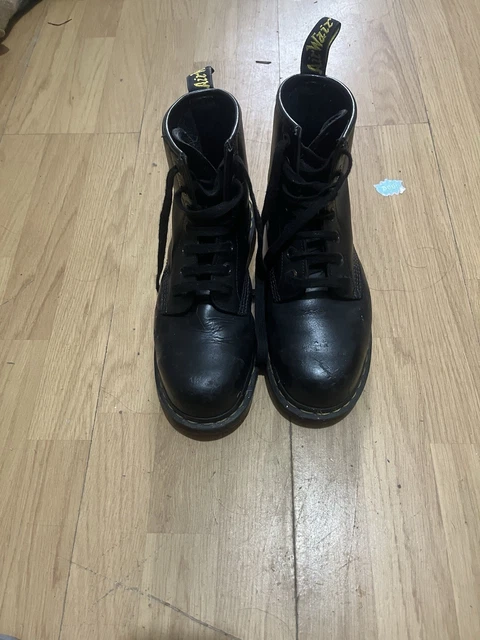 DR MARTENS DOC Martins Black Industrial Steel Toe Cap Boots, Size 7 £33 ...