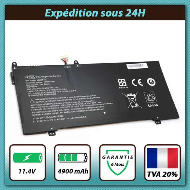 BATTERIE COMPATIBLE POUR HP SPECTRE X360 13-AE001NF 13-AE001NG 11.4V 4900mAh