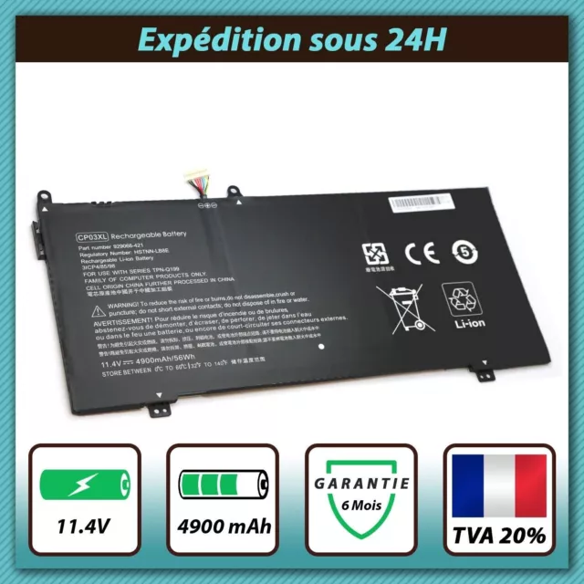 BATTERIE COMPATIBLE POUR HP SPECTRE X360 13-AE053TU 13-AE054NA 11.4V 4900mAh