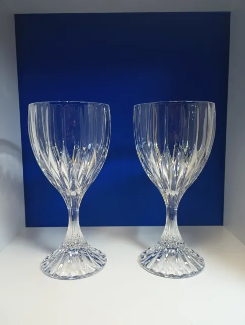 Set of 2 Mikasa Park Lane 8oz Wine Glasses 6 3/8” Tall EUC Crystal