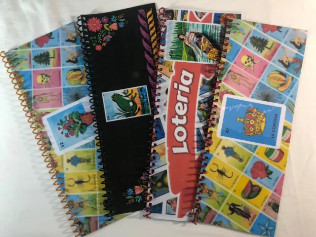 Notebook Mexican Loteria Bingo Chalupa Game:12 Mini-Boards  Laminated