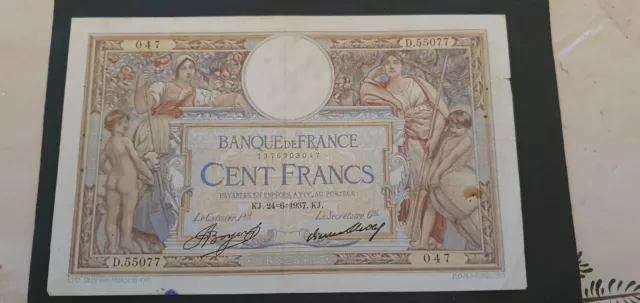 Billet 100 Francs Merson 1937