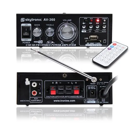 2x Skytronic 5" Hi-Fi Speakers Amplifier Home Audio System 140W UK Stock 3