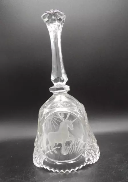 Vintage Lead Glass Crystal Bell With Unicorn Made in Germany