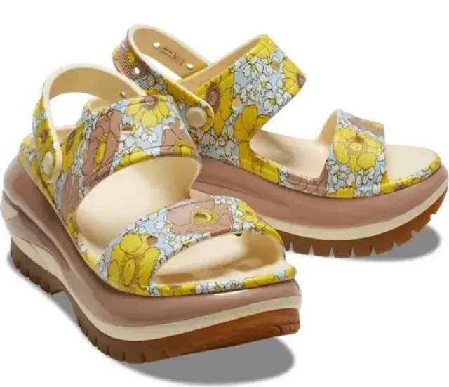 NEW Crocs Classic Mega Crush Retro Floral Sandals Women’s size  7 8 9 10 NWT