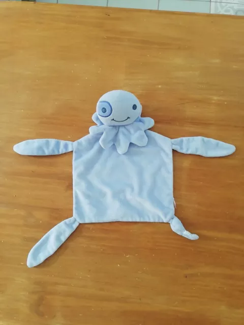 Doudou Early Days Primark Pieuvre Octopus Plat Bleu Rayé Blanc rayures