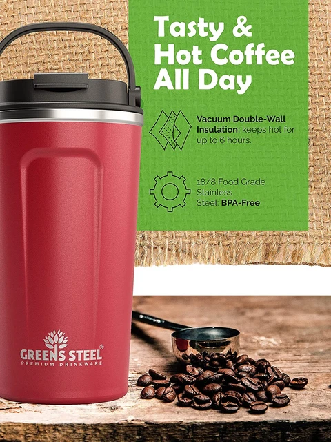 Insulated Travel Mug Hot Cold Coffee Tumbler Stainless Steel With Handle 3
