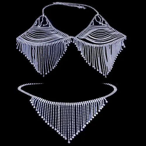 New Tassel Crystal Body Chain Bikini Sexy Jewelry Rhinestone Body Waist Chain